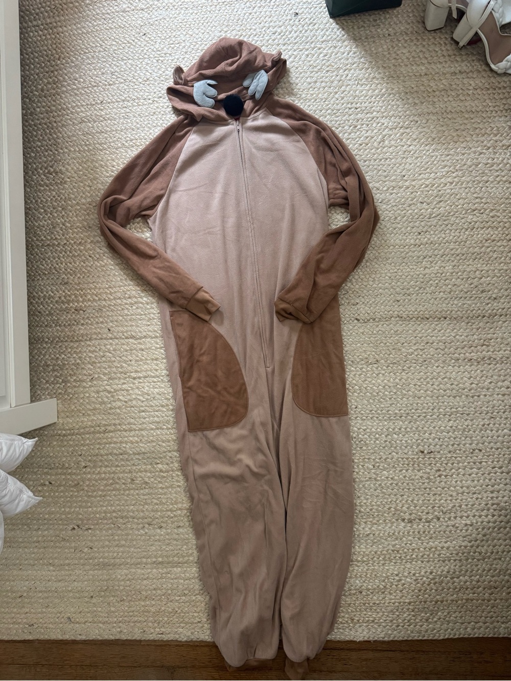 Cozy Brown Animal-Themed Hooded Pajama Onesie